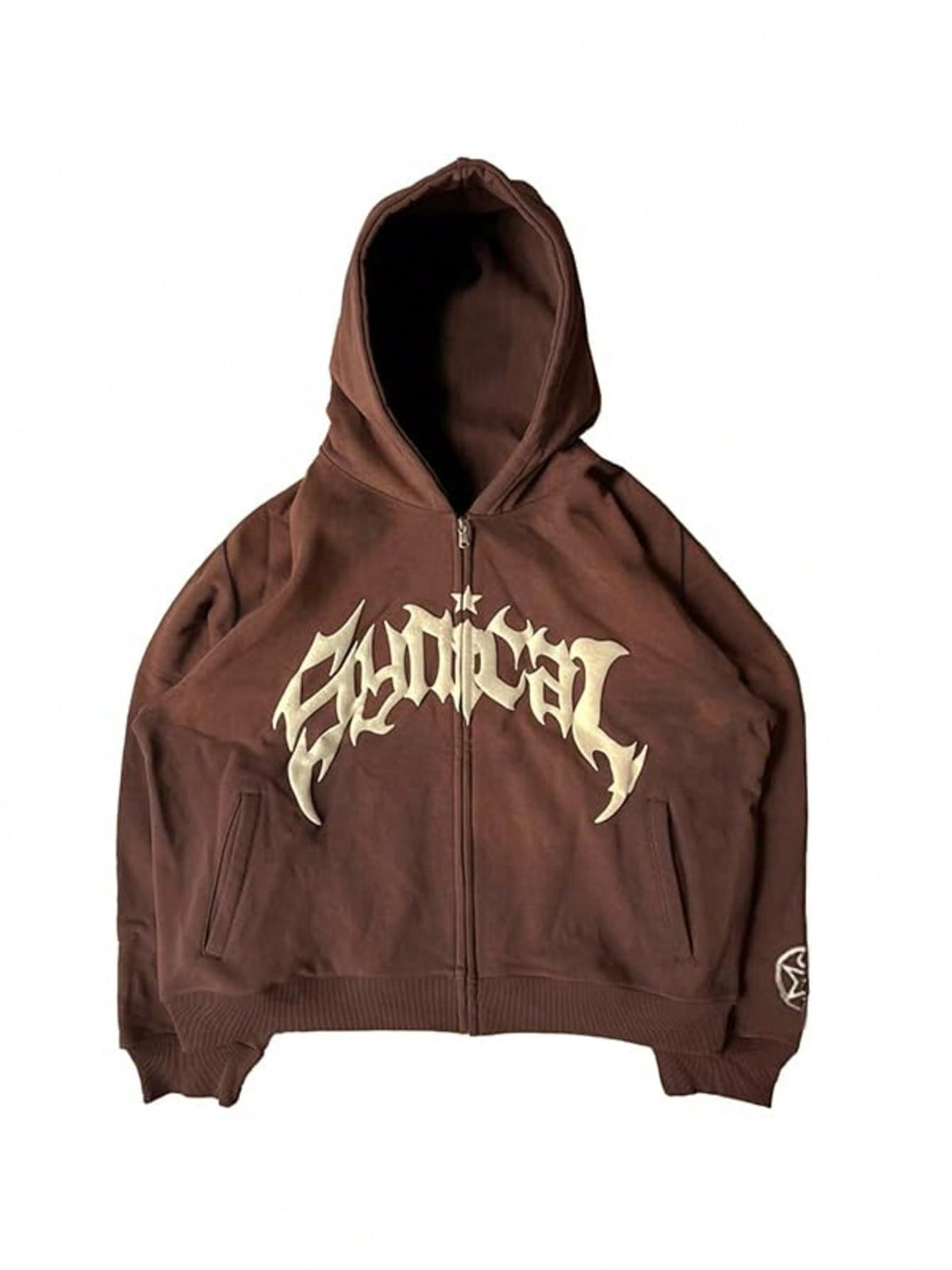 EMMIOL Women's and Men's Y2K Street Oversized Black Hoodie with Gothic Graphic, Roomy Hood & Side Pockets